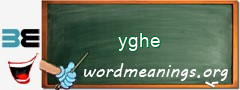 WordMeaning blackboard for yghe